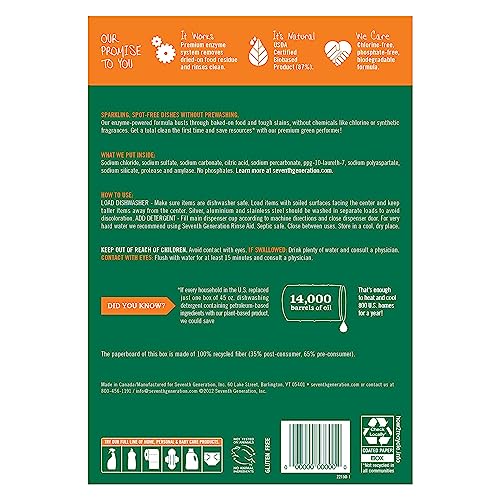 Image of Seventh Generation, Inc 22150 Dishwashing Detergent, Natural, Powder, 45 oz, CL