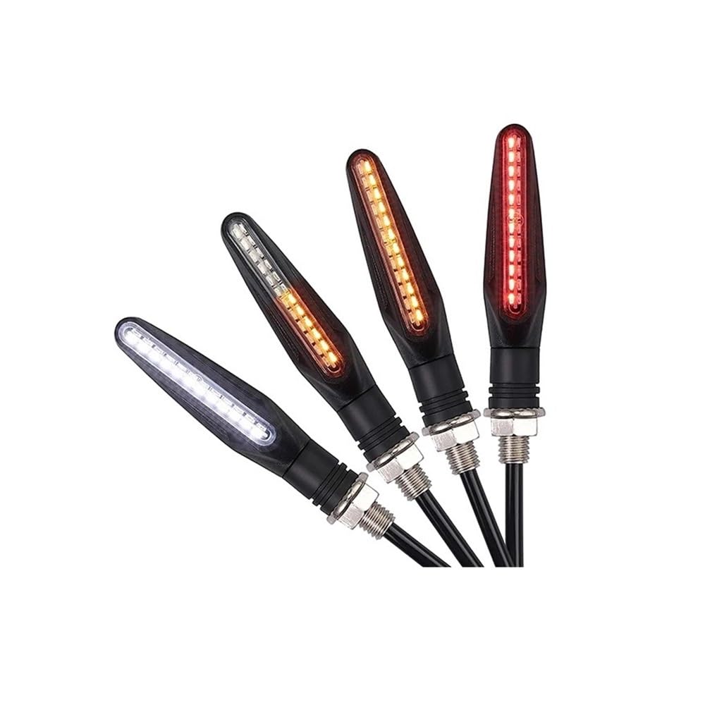 Moto Segnali svolta Indicatore Di Direzione Per Motocicletta 24 LED Luce Anteriore Posteriore Luce Di Marcia Diurna Lampade Dei Freni Che Scorrono Indicatori Di Direzione