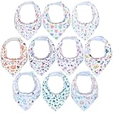 DiaperSquad's 10-Pack Baby Bibs for Drooling and Teething, Bibs for Boys, Baby Girl - Solid Cotton Baby Drool Bibs (Holiday)