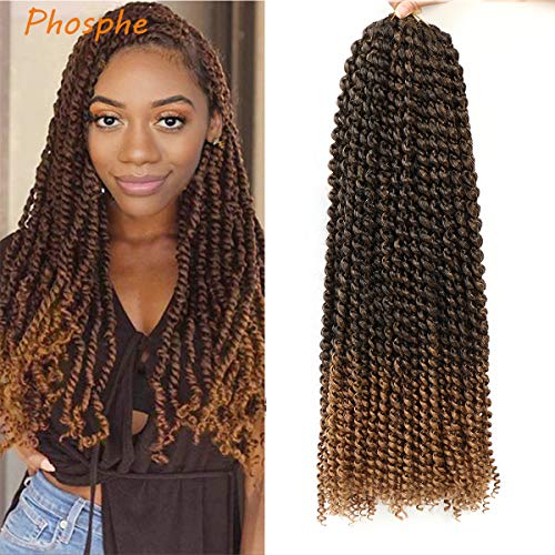 7 Packs 24 Inch Water Wave Passion Twist Hair Crochet Hair Pre Looped Long Passion Twist Synthetic Crochet Braid Hair Ombre Braiding Hair 154 Strands in Total(1B/27)