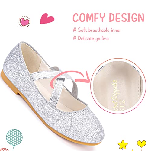 Girls Glitter Princess Ballet Flats Mary Jane Shoes Dress Shoes for Girl Back to School Princess Wedding Shoes (Little Kid/Big Kids)4