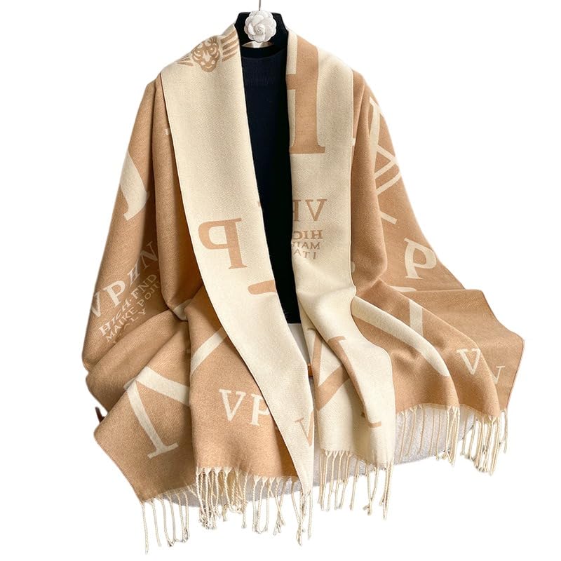 Scarves for Women in Autumn and Winter Thickened Tassel Shawl Dual-Use Warm Scarf