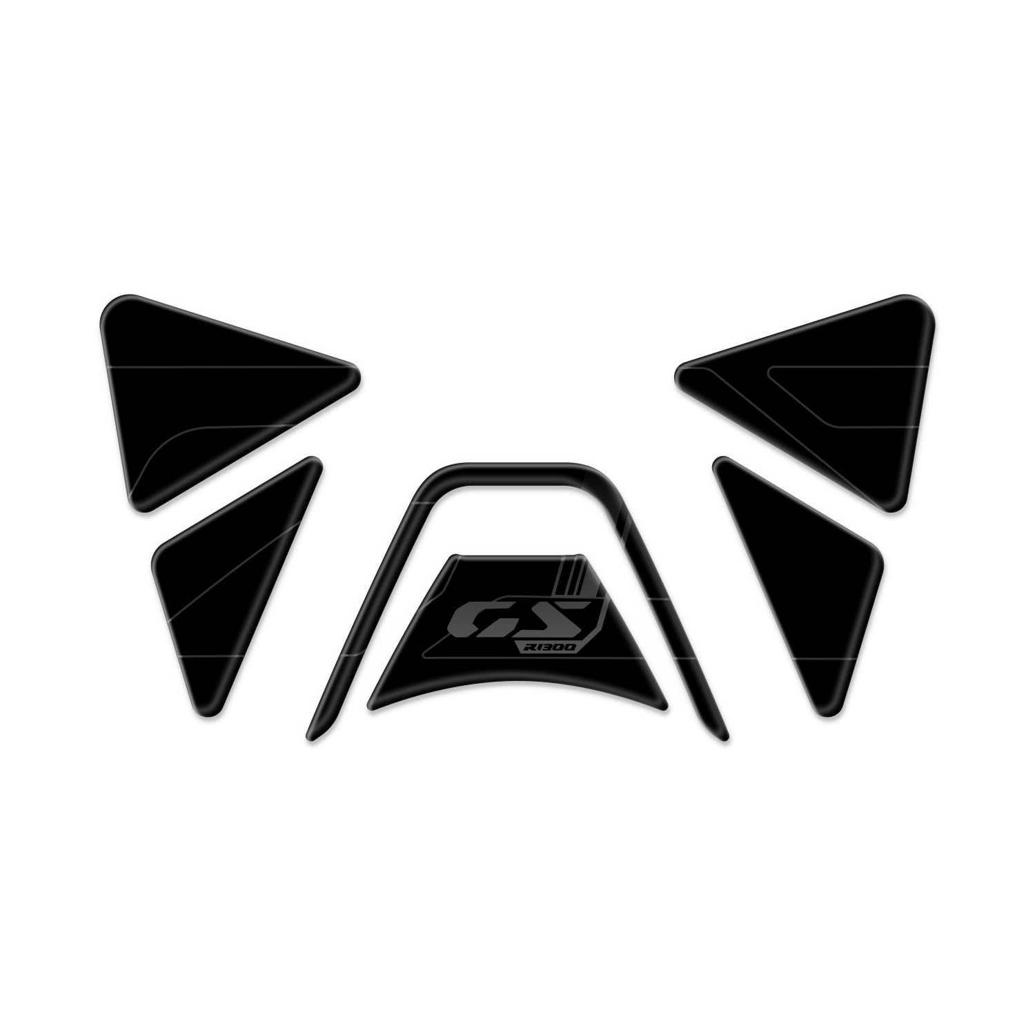 Kit adhésif pour compartiment porte-objets en résine 3D compatible avec BMW R 1300 GS 2024 ON FM-1075 (Triple Black)