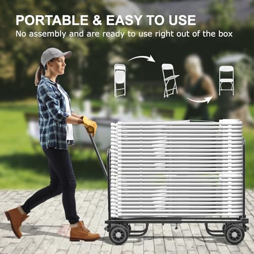 10 Pack White Folding Chairs, Plastic Folding Chairs Outdoor Indoor, 350lb Capacity,Portable Event Chair, Lightweight Folding Chair,for Events Office Wedding Party Rental Picnic Patio - Image 7