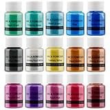 15色 マイカパウダー 着色剤 カラー顔料パウダー 石鹸作りツール ネイルパウダー レジン染料 キャンドル作り アイシャドウ 赤面 レジンジュエリー クラフトプロジェクト