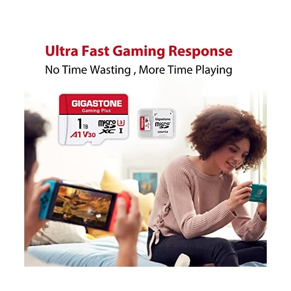 GIGASTONE 1TB Gaming Plus Series Memory Card Speed Up to 150/120MB/s for Nintendo-Switch, Steam Deck, 4K Video A1 V30 U3 MicroSDXC with SD Adapter - Image 4