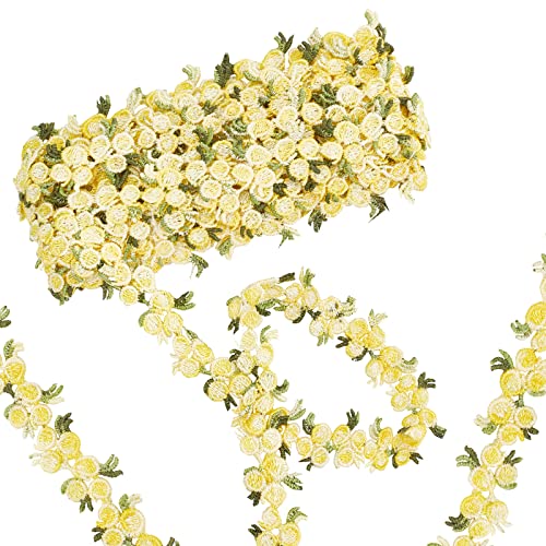 GORGECRAFT 5 Yards Flower Trim Ribbon Floral DIY Lace Applique Sewing Craft Lace Edge Trim for Wedding Dresses Embellishment DIY Party Decor Clothes