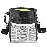 BesWlz - Dog Treat Pouch, Dog Training Treat Pouch for Pet, Dog Treat Pouch for Training Small to Large Dogs, Dog Treat Bag with Waist Belt Shoulder Strap Poop Bag Dispenser -4 Ways to Wear -Black