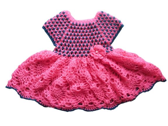 Girls Hand-Knitted Sweater Frock, Winter Dress