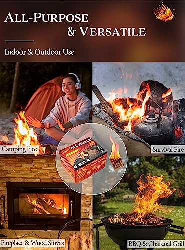 Nvkrvks Fire Starter Collection, Including Fire Starter Pods & Squares, Easy-Burning Fire Starter For Wood Stoves, Campfires, Grill Pit And Fireplace, Natural & Waterproof #TOP6