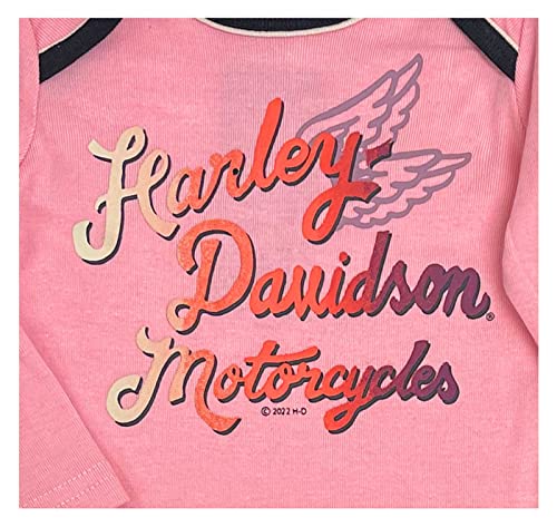 Harley-Davidson Baby Girls' 2 Piece Newborn Set, Long Sleeve Tee & Knit Pant Set2
