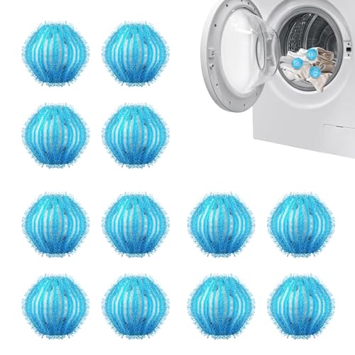 12Stücke Tierhaarentferner Waschmaschine,iederverwendbar Fusselbälle Waschmaschine, Haarfänger für Wäschetrockner, Hundehaarentferner für die Waschmaschine.(beige) '