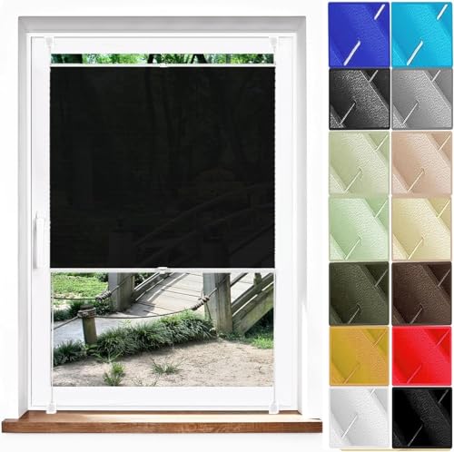 Store plissé isolant 44x60cm store protection solaire noir