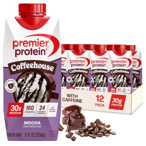Image of Premier Protein Shake COFFEEHOUSE, Mocha, 30g Protein, No Added Sugar, 24 Vitamins & Minerals to Support Immune Health, 11 fl oz (12 Pack)