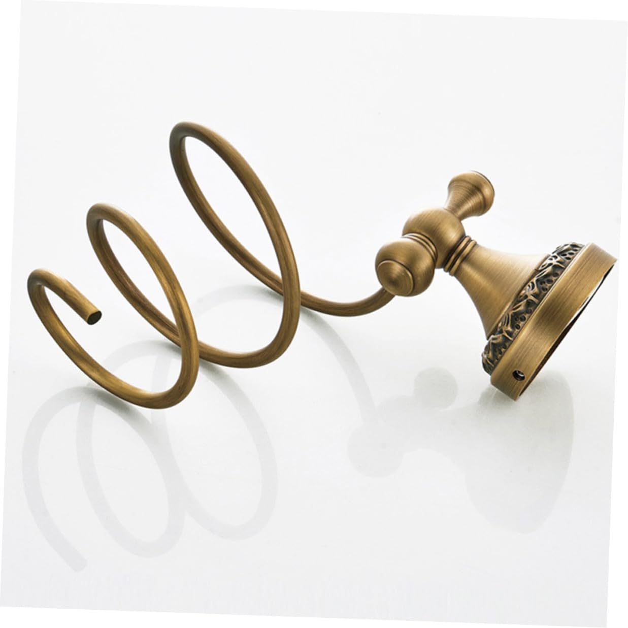 Soporte de Pared en Pelo para Dorado Espiral Secador | Organizador para Baño y Dormitorio, Cobre y Acero Inoxidable, Fácil Instalación