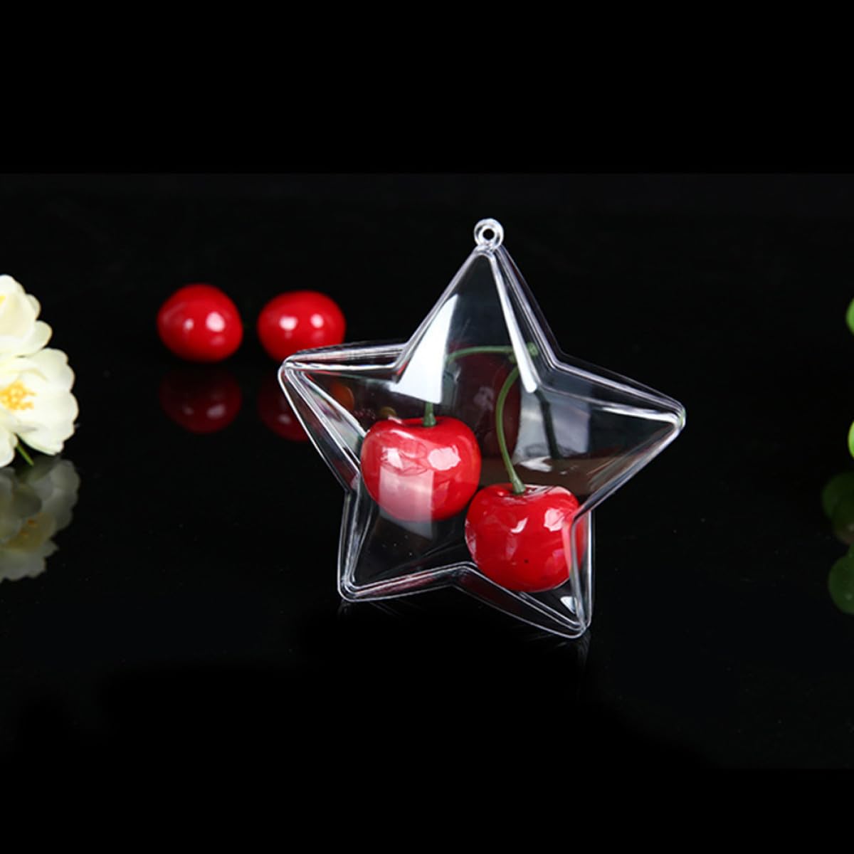 Garneck Boules de Design Rond Trou Suspendre en Plastique Transparentes Lot de 15 à Remplir Facile à Nettoyer, pour Décorations de Mariage et Anniversaires