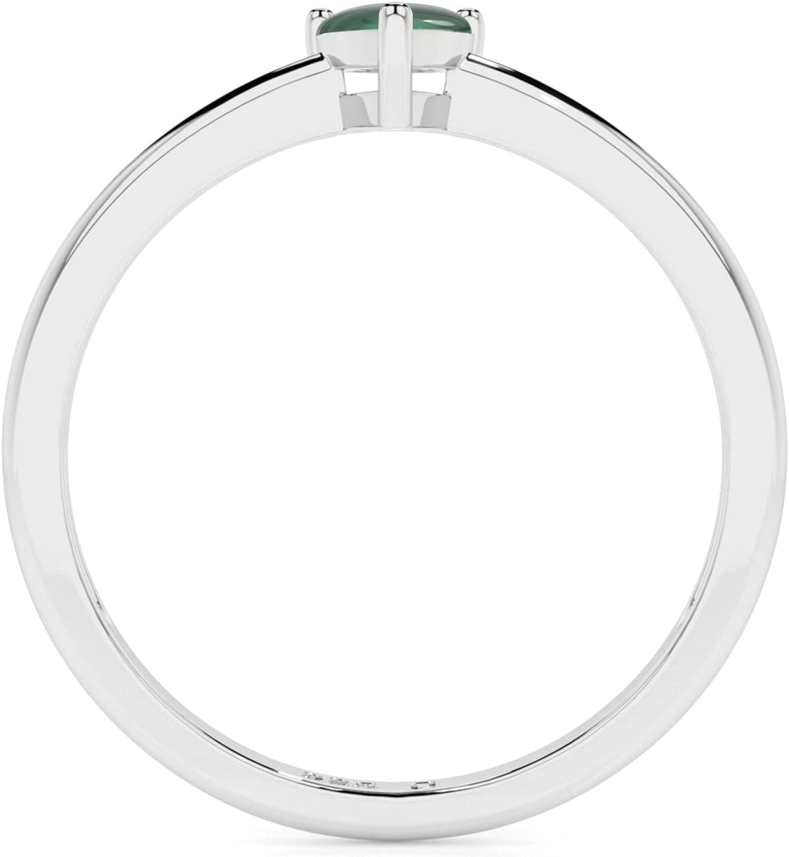 Natural Malachite Stackable Ring for Women in Sterling Silver, May Birthstone Jewelry Gifts for Her (Prong-Set)(Round, Oval, Pear)