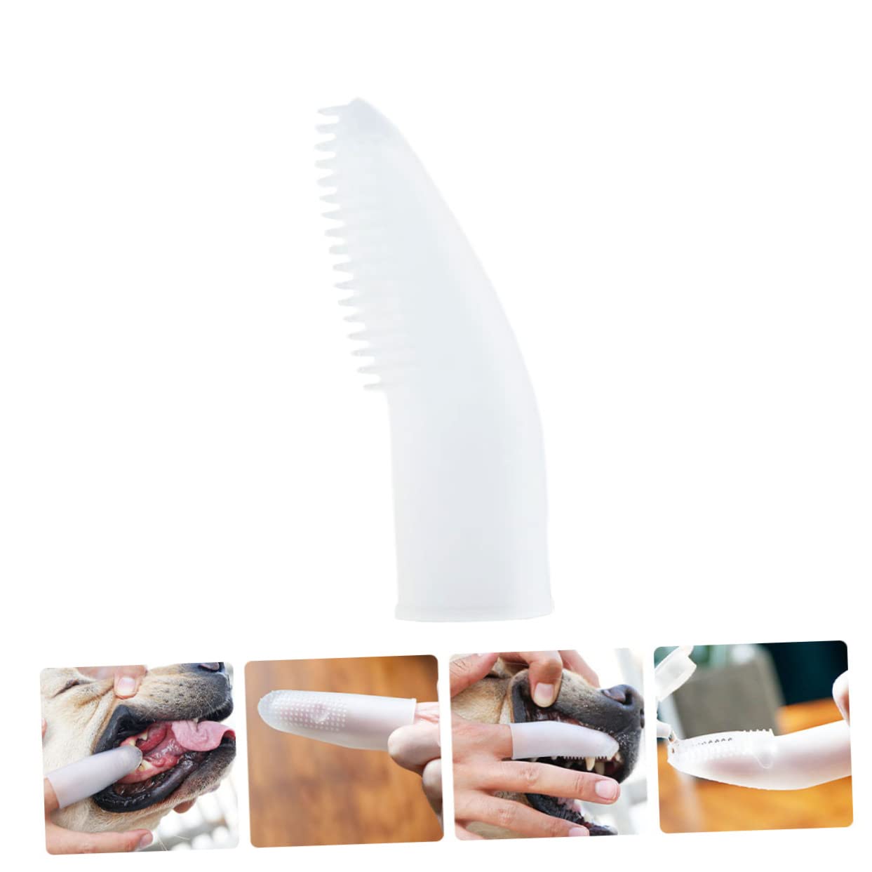 BESPORTBLE 4pièces Brosse à Dents Pour Chien Silicone Transparent Outil De Nettoyage Pour Animaux De Compagnie Facile à Utiliser Pour Hygiène Bucco- Chiens