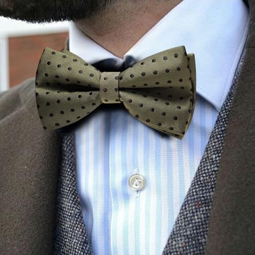 Image of YOHOWA Mens Bow Tie Set Paisley Pre-tied Bowties Adjustable with Handkerchief Cufflinks Gold Ring Set Wedding Prom Party