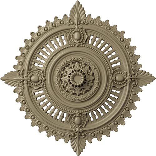 Image of Ekena Millwork CM29HYGDF - 29 1 /8 inchOD x 1 1 /4 inchID x 4 inchP Haylynn Ceiling Medallion (Fits Canopies up to 1 1 /4 inch) - Ceiling Medallion, Gobi Desert