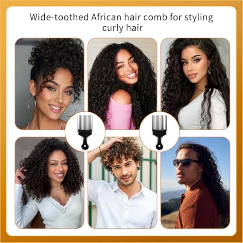 2 Peines Afro Pick de Plástico para Cabello Rizado miniatura 7