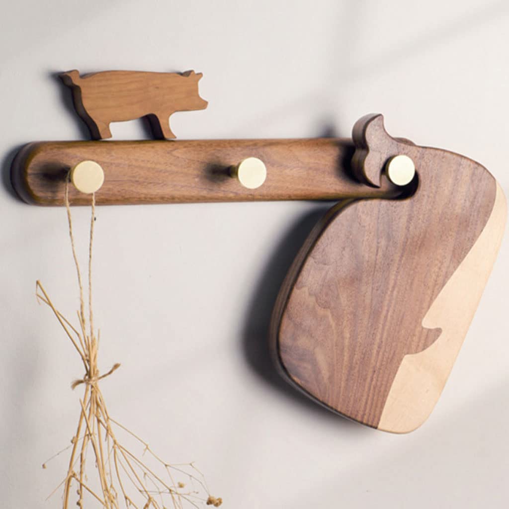 Tagliere in Noce Nero Loverly Whale Style Solid Wood Splicing Pane Piatto complementare per Alimenti per Tagliare Carne e Frutta(210x147x20mm)