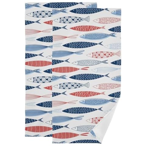 KENADVI Colorful Fish Hand Towels Set Cover