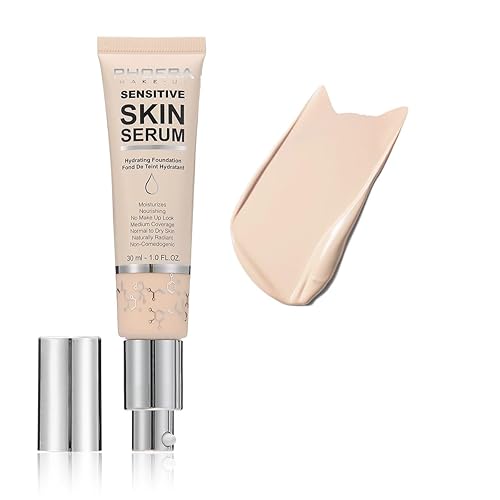 Miniatura 1 de PHOERA Base de suero hidratante, base de maquillaje hipoalergénica e impecable cobertura completa (N02 Nude)