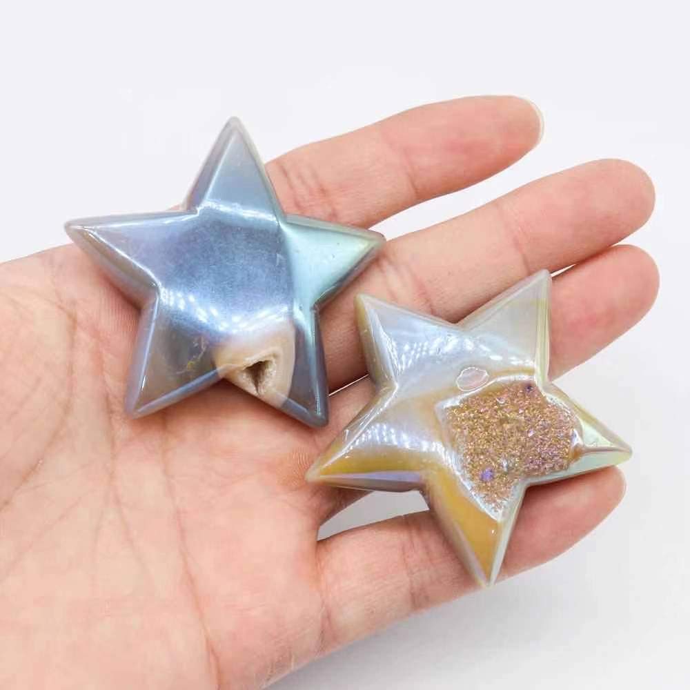 1pc Angel Aura Druzy Agate Geode Star for Regalo Inicio Colecciones