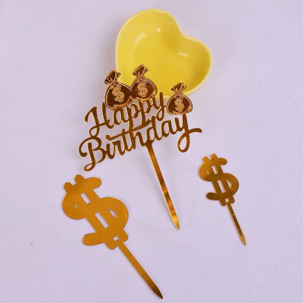 Buy Set of 3 Happy birthday cake topper Dollar cake Toppers Birthday