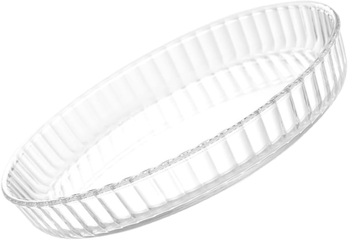Alipis Glass Pizza Tray Roasting Plate Baking Dish Condiment Mixing Bowl Salad Storage Bowl Hotel Glass Bakeware