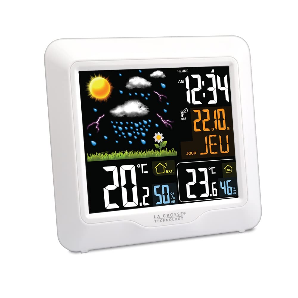 La Crosse Technology - WS6820 Funk-Wetterstation mit farbigem LCD-Display - Weiß