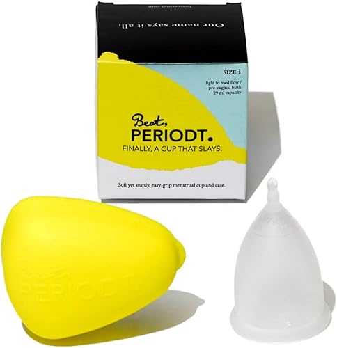 Best Periodt - Copa menstrual suave y cómoda, sin fugas de 12 horas, fácil de usar, viene con estuche de copa menstrual amarilla, fabricado en