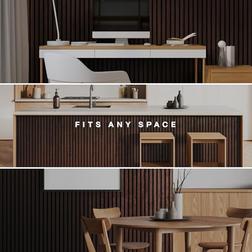 Image of 2-Pack Wood Panels for Wall - Acoustic Wood Slat Wall Panels, Soundproof Wooden Paneling for Interior Decor