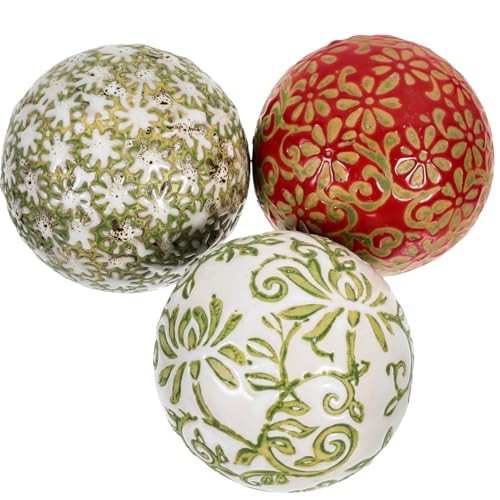Cabilock Lot de 3 boules décoratives en céramique pour remplir des vases en céramique - Boule de décoration flottante en céramique pour aquariums - Boules flottantes en céramique - Colorful