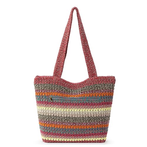 Image of The Sak Casual Classics Tote Bag - Hand Crochet Woman's Purse For Everyday, Travel, Beach Bag - Handbag With Shoulder Straps
