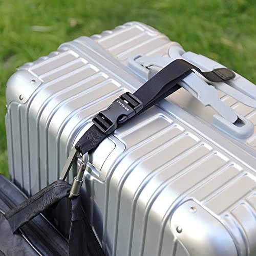 Image of Luggage Straps, Add a Bag Luggage Strap Jacket Gripper Set, Luggage Straps Carry-on Baggage Suitcase Straps Belts Travel Accessories (Black, Hook x2)