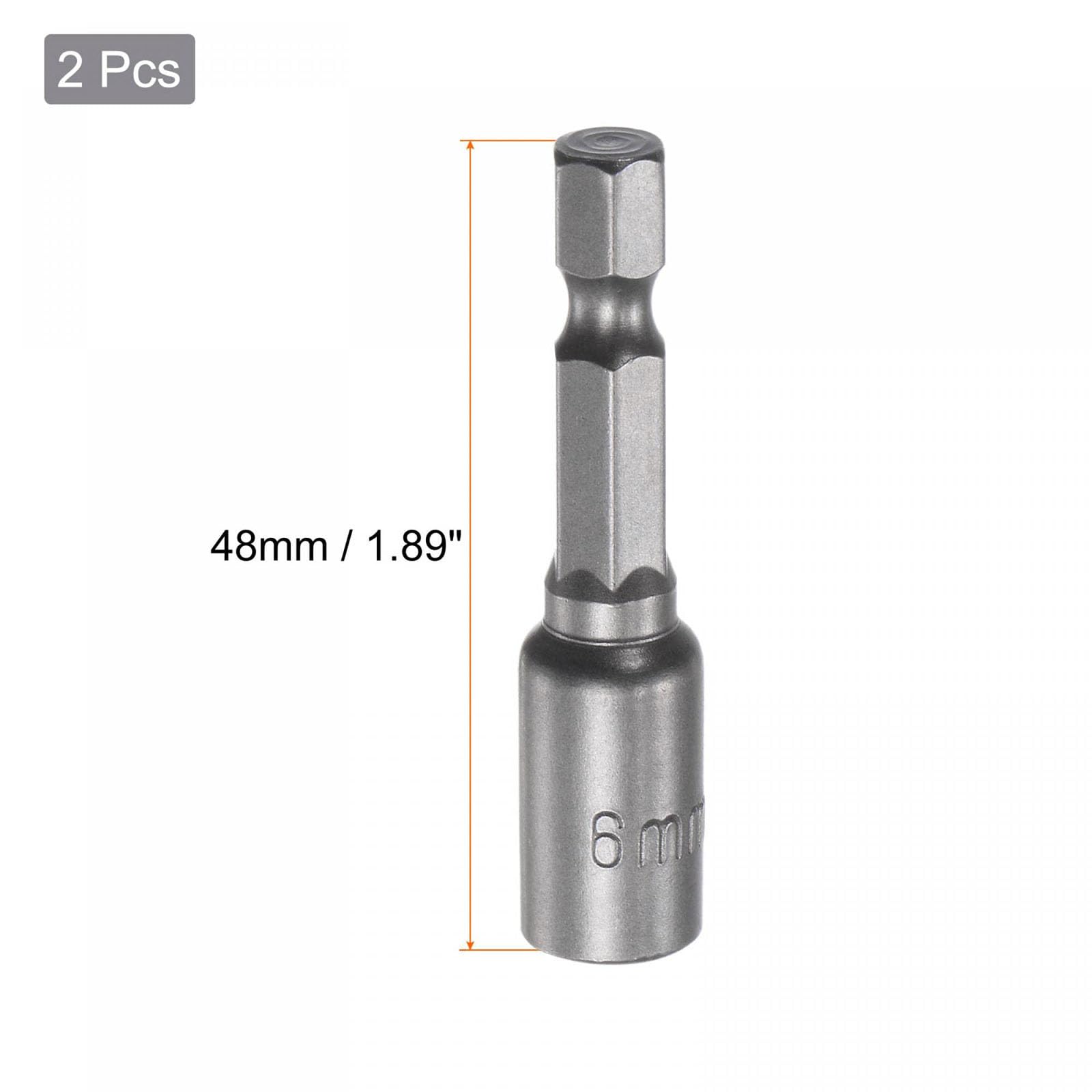 TOP-VIGOR 2Pcs 6mm Nut Setter Driver Drill Bit Set, 1/4 inch Hex Shank Quick Change - Image 2