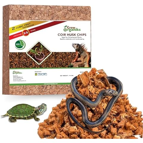 72 Quart Reptile Substrate Coconut Chip Bedding Compressed Organic Coco Husk Block for Snake Habitat, Ball Python Terrarium, Turtle Tanks, Tortoise Enclosure, Potting Soil Mix for Greenhouse Cover