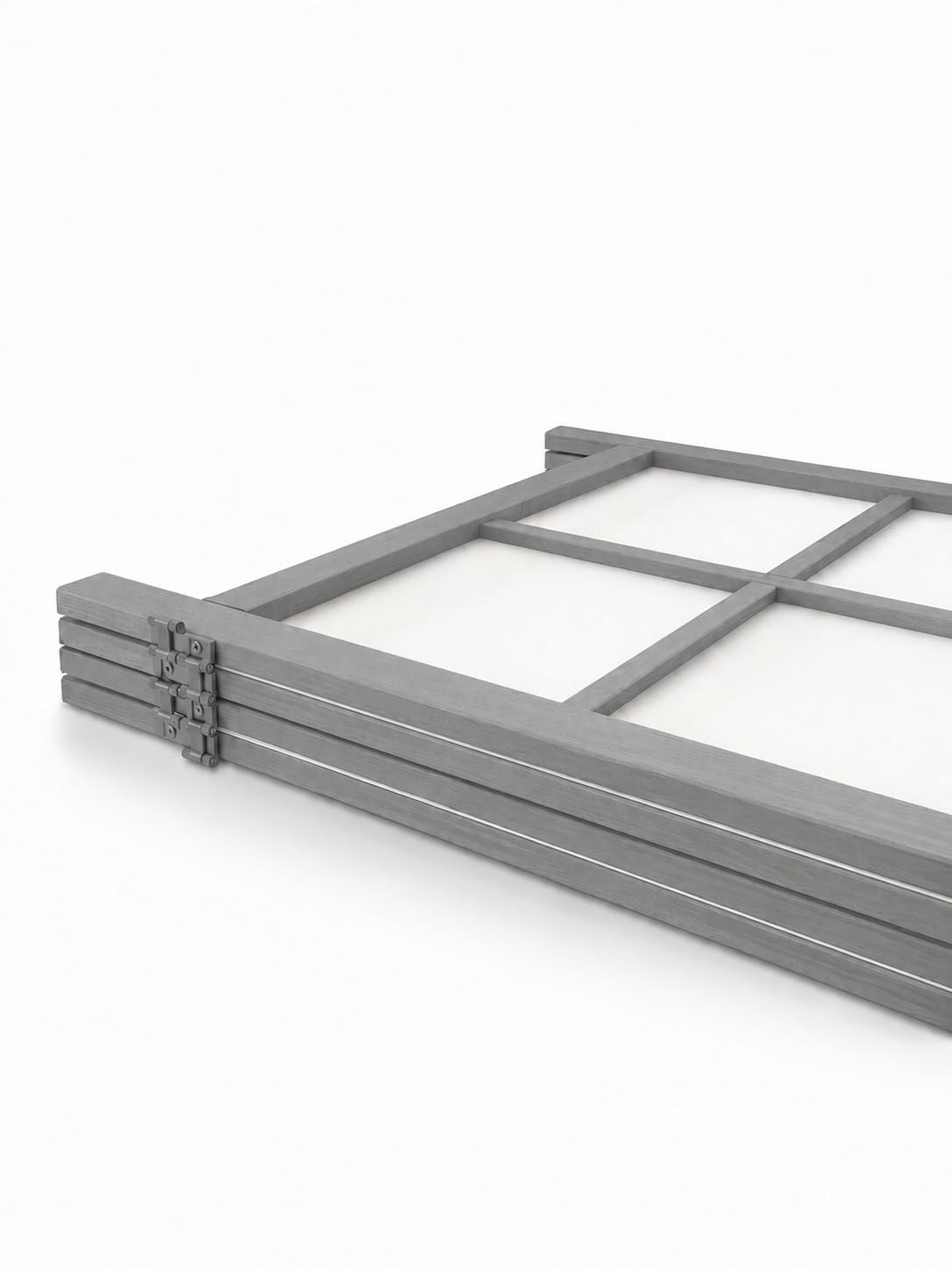 Paravent de pièce en bois blanc Scandi Chic Gris (J004) - Panneau 2