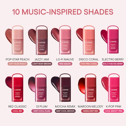 Image of LANEIGE JuicePop Box Lip Tint #9 Maroon Melody | The Laneige JuicePop Box Lip Tint offers a fresh take on lip color with its transformative Water-to-Oil formula.