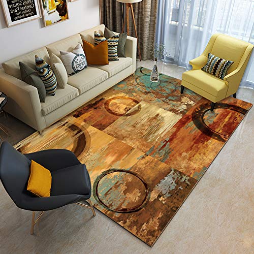 Liveinu Scandinavie Motifs Créateur Tapis Rond Moderne Tapis Déco Lavable Moquettes de Poils Courts Tapis de Salon Chambre Salle à Manger Antidérapant 160x230cm XK02-15