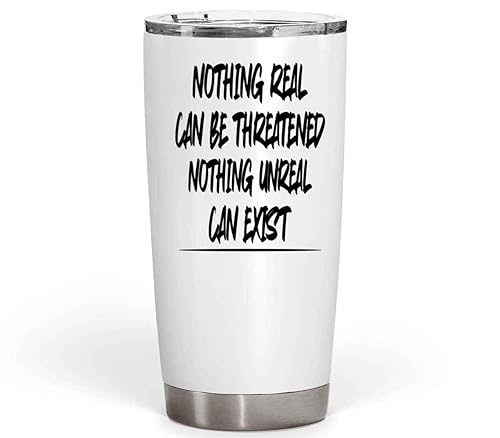 Inspirational Gift for Everyone - Wedding Present for Nephew - Nothing Real Can Be Threatened, Nothing Unreal Can Exist - Large 20 Oz White disponible en Yaxa Venezuela