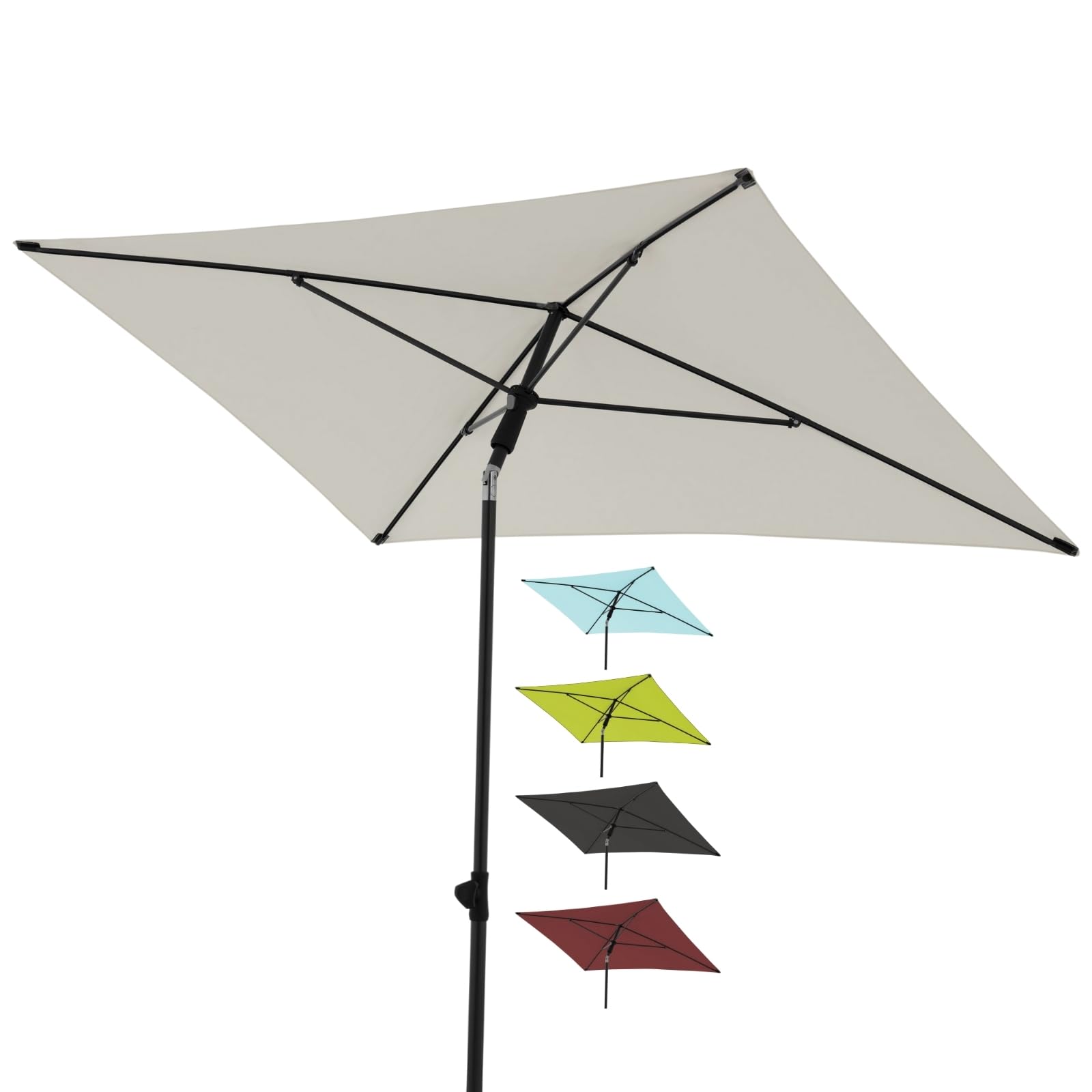 Derby Sombrilla para balcón 180x120cm I Sombrilla rectangular para balcón y terraza I Sombrilla para balcón con apertura deslizante I Altura regulable I Sombrilla de jardín basculante