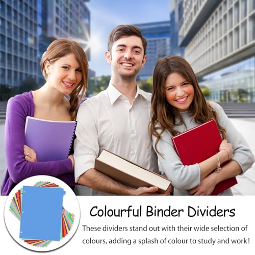 12-Tab Binder Dividers with Tabs for 3 Ring Binder, Write & Erase, Monthly Dividers for 8.5 x 11'' Letter Size Papers, Assorted Color, 1 Set image 7