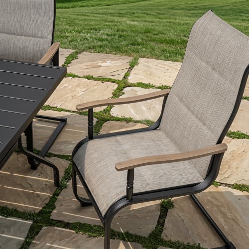 Image of NUU GARDEN 7-Piece Patio Table and Chair Set, Grayish Brown Spring Chairs