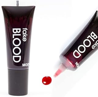 Moon Terror Fake Blood with Applicator - 0.34oz - SFX Make up for Halloween Vampire Zombie Theatre Stage - Special Effects Make up
