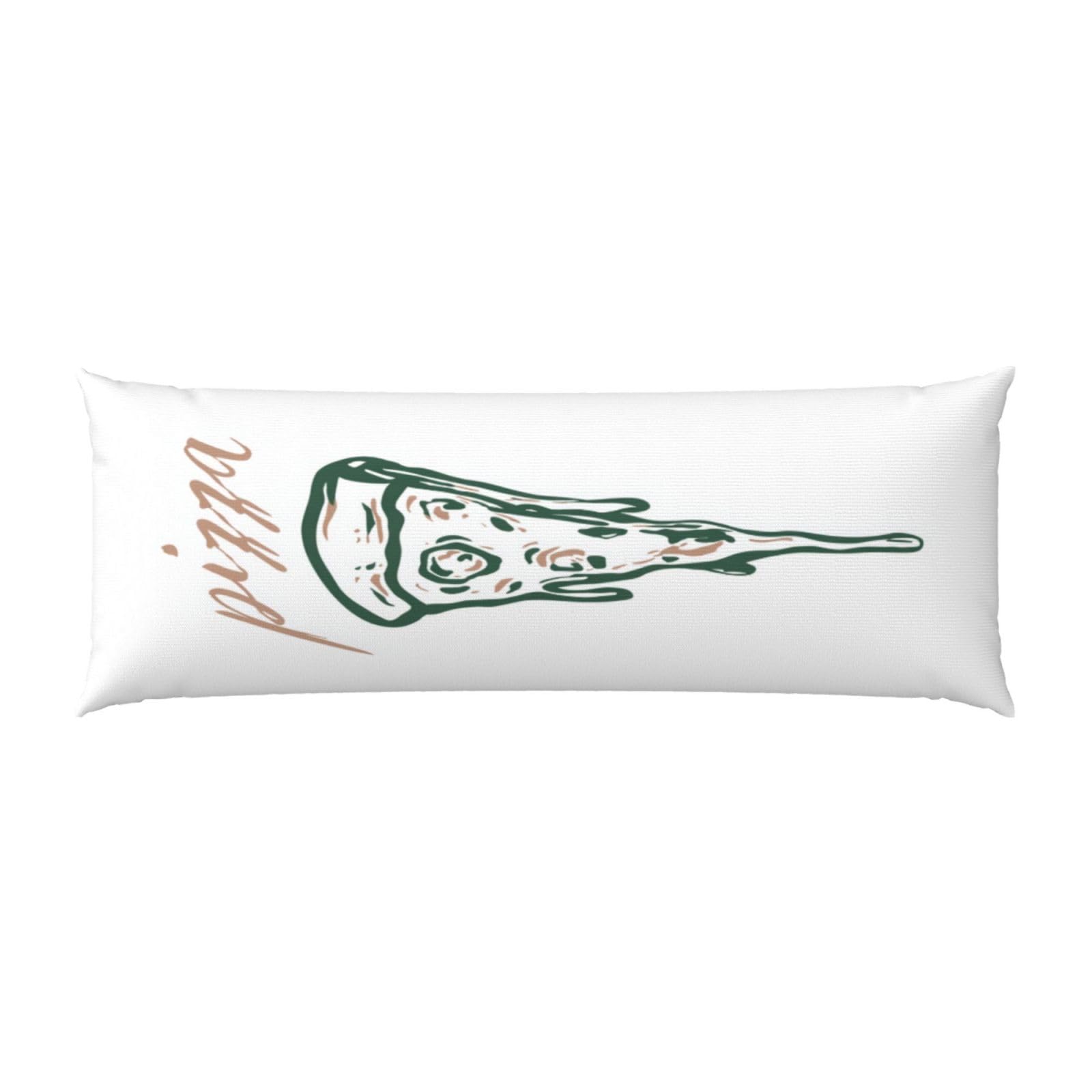 Minimalist Single Pizza Slice With Melting Cheese Body Pillow Cover With Zipper Closure, Cozy Fuzzy Long Fleece Pillowcase Cover 20 X 54 Inches