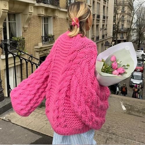 Women's Oversized Cable Knit Sweater Tops Loose Long Sleeves Crewneck Chunky Slouchy Baggy Pullover Sweaters2