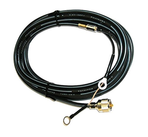 Comet CK-3 3/8-24 Deluxe Mobile Mount Cable Assembly 16.9 ft Low-Loss Coax with RG-188A/U Pass-Through Section and PL-259 Connector for Vehicle Antenna Mounts
